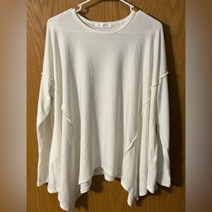 Cec Femme Cream Long Sleeve Crewneck Top